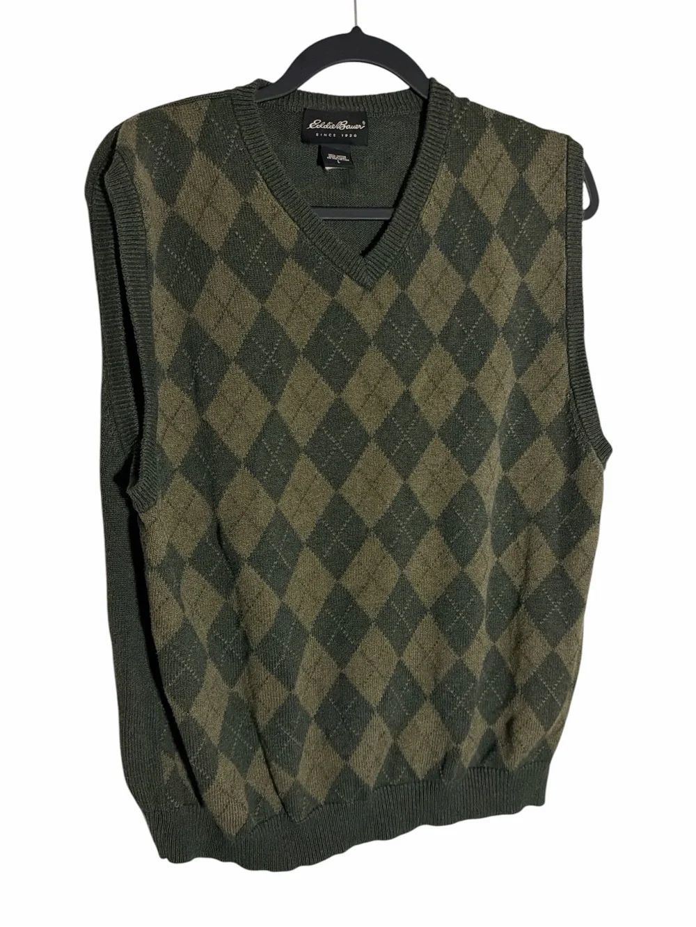 Vintage Eddie Bauer Patterned Vest size Large green